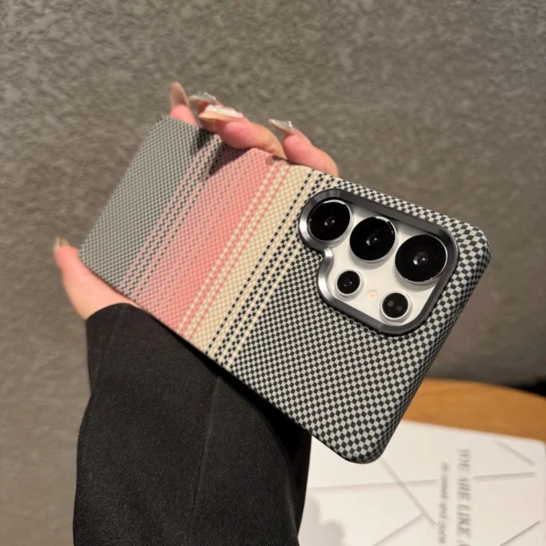 Mountain Carbon Fiber Kevlar Pattern Plastic Case For Samsung S25 S24 S23 Ultra Plus For Magsafe Magnetic Wireless Charge Cover - Image 17