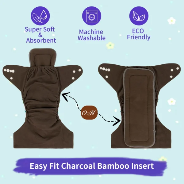 U Pick ALVABABY Bamboo Charcoal Diaper for Baby Reusable Nappy for Babies 3-15kg with 1pc Charcoal Insert - Image 4