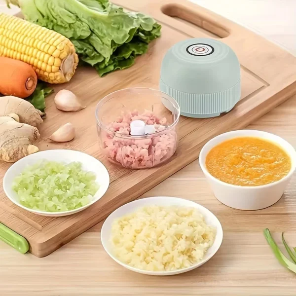 Garlic Grinder Portable Garlic Masher Food Chopper 260ML Electric Meat Grinder Chili Ginger Vegetable Grinder Kitchen Blender - Image 2