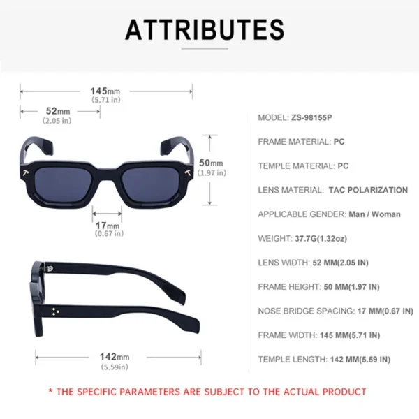 Polarized Square Sunglasses Men 2025 Luxury Brand Designer New Fashion Rectangle Sun Glasses For Women Driving Shades Eyewear - Image 6