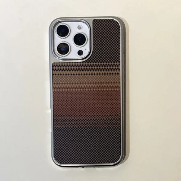 Luxury Plating Carbon Fiber Phone Case For iPhone 16 E 15 14 13 12 11 Pro Max Plus Business Electroplated Shockproof Armor Cover - Image 9