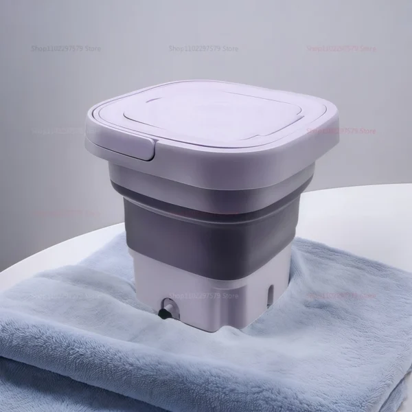 8L Portable Foldable Mini Washing Machine for Socks Underwear Adjustable Spin Dryer Compact Household Travel Laundry Machine - Image 4