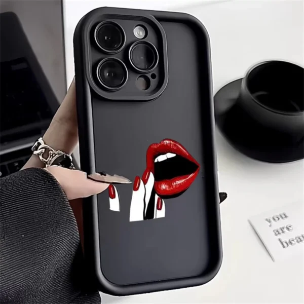 Phone Case For Xiaomi Poco F5 X5 X3 X6 Pro 5G Mi 14 13 12 12T 13T Pro 11 Lite 5G NE Sexy Girl Red Lips Matte Soft Silicone Cover - Image 12