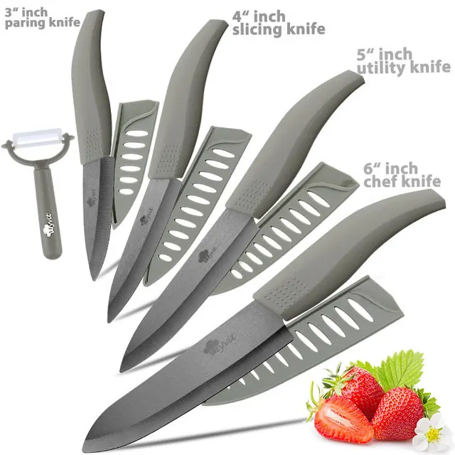 Ceramic Knives Set for Kitchen Unit 3 4 5 6 Inch Utility Fruit Slicing Peeler with Sheath Black Zirconia Blade Bread Chef Knife 19 Ceramic Knives Set for Kitchen Unit 3 4 5 6 Inch Utility Fruit Slicing Peeler with Sheath Black Zirconia Blade Bread Chef Knife - Image 19