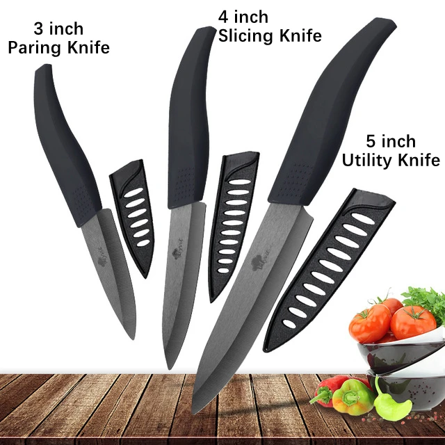 Ceramic Knives Set for Kitchen Unit 3 4 5 6 Inch Utility Fruit Slicing Peeler with Sheath Black Zirconia Blade Bread Chef Knife 22 Ceramic Knives Set for Kitchen Unit 3 4 5 6 Inch Utility Fruit Slicing Peeler with Sheath Black Zirconia Blade Bread Chef Knife - Image 22