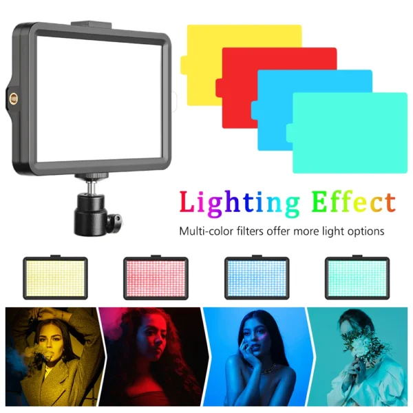6 inch LED Photography Video Light Panel RGB Filters Lighting Photo Studio Lamp Kit For Shoot Live Streaming Ring Light Tripod - Image 2