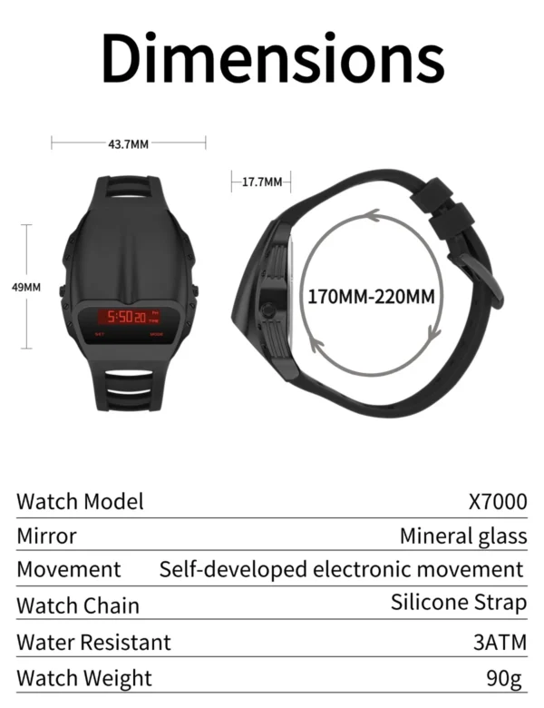 BENLYDESIGN Unique Metal Watches Retro Digital Watches For Men Retro-futuristic Punk Style Fashion Led Electronic Watches X7000 - Image 6