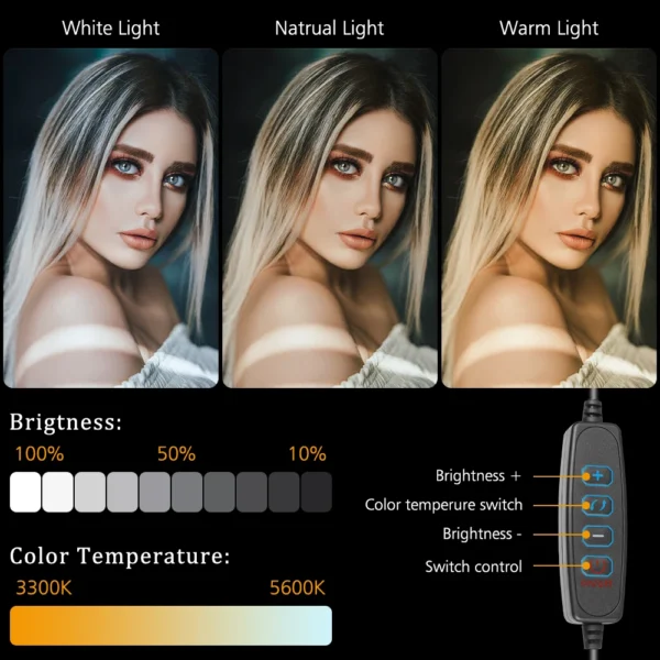 6 inch LED Photography Video Light Panel RGB Filters Lighting Photo Studio Lamp Kit For Shoot Live Streaming Ring Light Tripod - Image 6