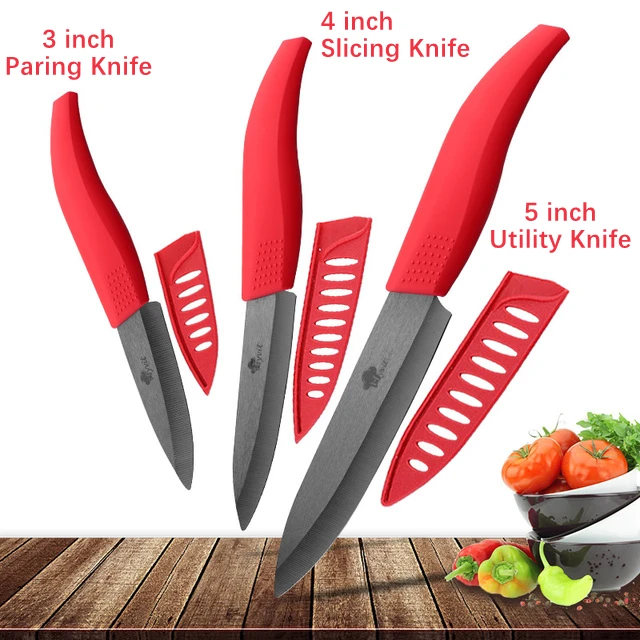 Ceramic Knives Set for Kitchen Unit 3 4 5 6 Inch Utility Fruit Slicing Peeler with Sheath Black Zirconia Blade Bread Chef Knife 25 Ceramic Knives Set for Kitchen Unit 3 4 5 6 Inch Utility Fruit Slicing Peeler with Sheath Black Zirconia Blade Bread Chef Knife - Image 25