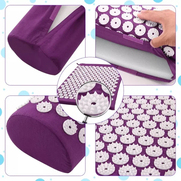 Non-Slip Massager Cushion acupressure Massage Yoga Mat Sets Spike Fitness Pilates Relieve Stress Back Pain Applicator kuznetsov - Image 4