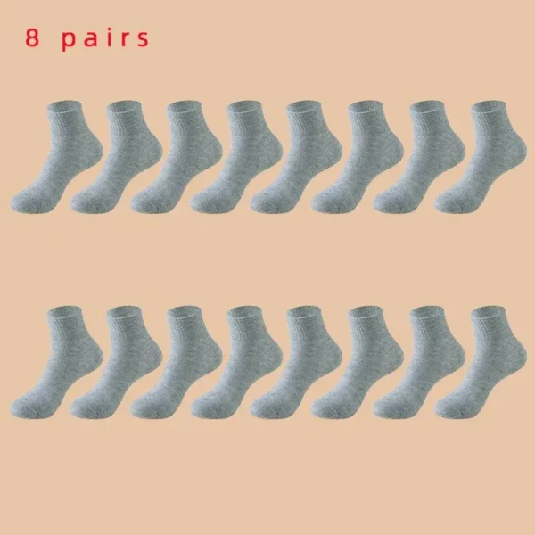 4/5/8/10/20 Pairs of MEN'S AND WOMEN'S Black Cotton Business Mid Length Soft and Warm Autumn/winter Solid Color Casual Socks - Image 9