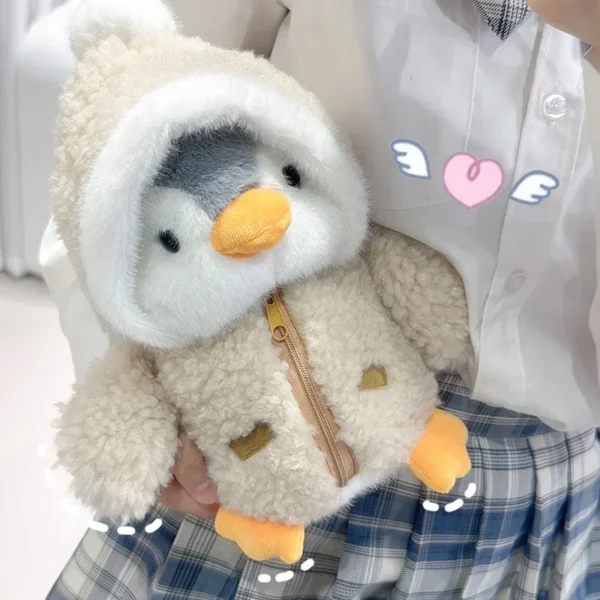 New Cute Penguin Plush Toy Baby Comforting Sleep Doll Fluffy Penguin Wearing Clothes Hats Stuffed Animal Pillow Birthday Gifts - Image 5