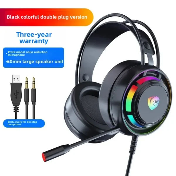 Wired Gaming Headset PSH-300 Overhead Computer Game Earphones 7.1 Channel Esports with Microphone Heavy Bass Cross-Border - Image 11