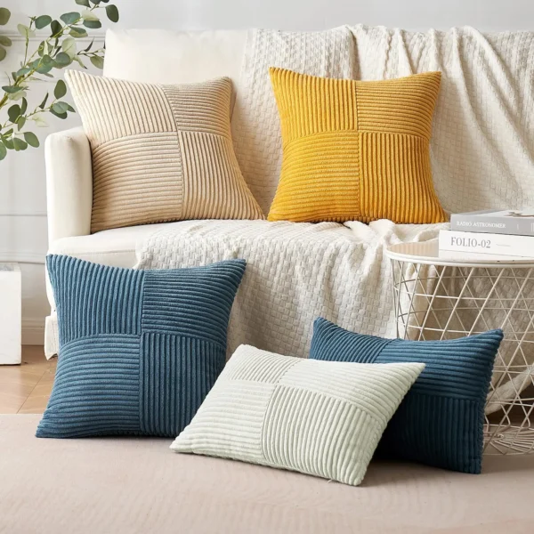 1pc Decorative Throw Pillow Cover For Living Room Bed Sofa,Soft Plush Square pillowcase,Cute Corduroy Lumbar Throw Pillow Case