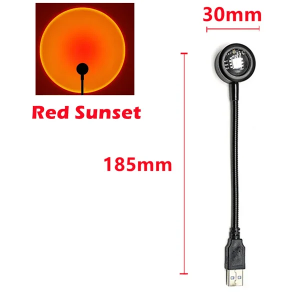 RnnTuu Led USB Sunset Lamp Projector Home Decor Night Light Portable Mood Light For Living Room Wall Photography Neon Lights - Image 7
