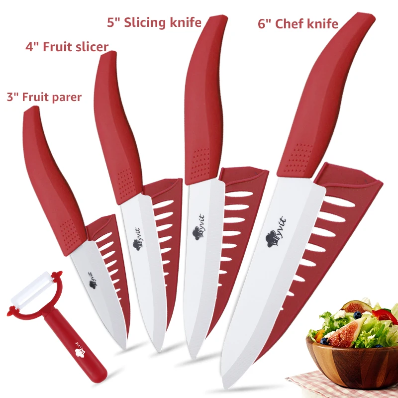 Ceramic Knives Set for Kitchen Unit 3 4 5 6 Inch Utility Fruit Slicing Peeler with Sheath Black Zirconia Blade Bread Chef Knife 16 Ceramic Knives Set for Kitchen Unit 3 4 5 6 Inch Utility Fruit Slicing Peeler with Sheath Black Zirconia Blade Bread Chef Knife - Image 16