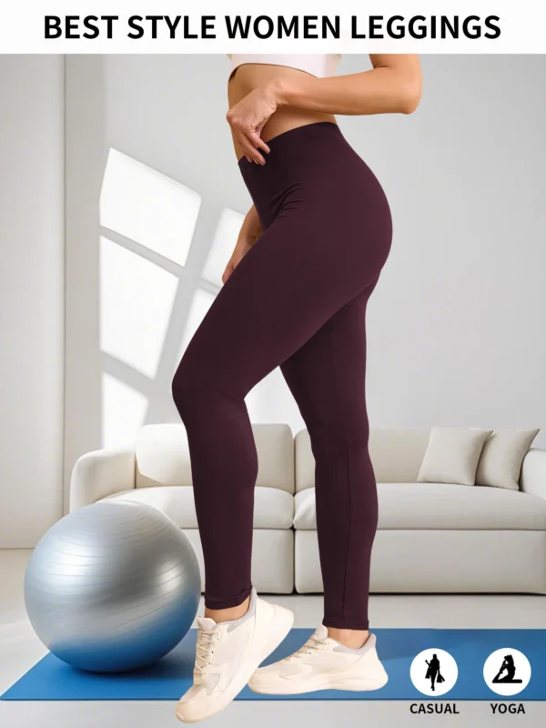 Women's Super Soft Leggings High Elasticity No See Through Workout Yoga Running Athletic Push Up Gym Long Fitness Leggings - Image 7