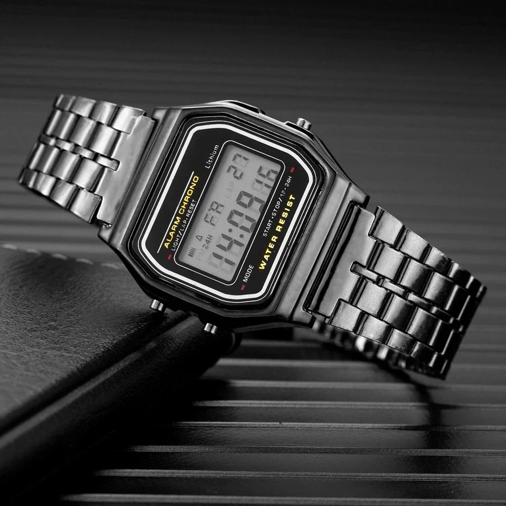 Retro Square Electronic Watches Digital Display Women Men Watch Rose Gold Silver Luxury Ladies Wristwatches Relojes Para Mujer 4 Retro Square Electronic Watches Digital Display Women Men Watch Rose Gold Silver Luxury Ladies Wristwatches Relojes Para Mujer - Image 4