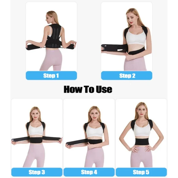 Back Posture Corrector Anti-camel Correction Belt Sitting Posture Correction Belt Back Orthopedic Adjustable Correction Belt New - Image 3