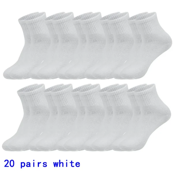 4/5/8/10/20 Pairs of MEN'S AND WOMEN'S Black Cotton Business Mid Length Soft and Warm Autumn/winter Solid Color Casual Socks - Image 11