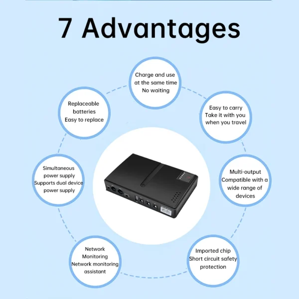 EU 1018L Uninterruptible Power Supply DC Backup Power Supply UPS Power Router Optical Cat Built-in Adapter 5V9V12V/15V/24V - Image 4