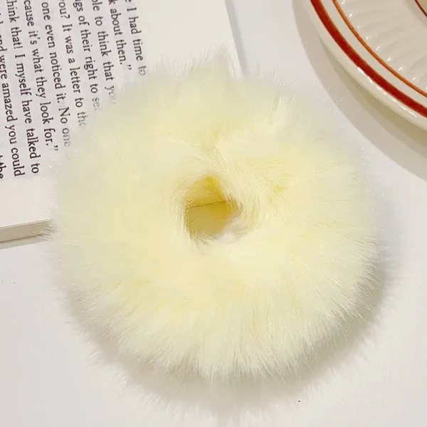 New Colorful Fluffy Hair Band For Women Girls Ponytail Holder Hair Tie Plush Scrunchie Rubber Band Fashion Hair Accessories - Image 8