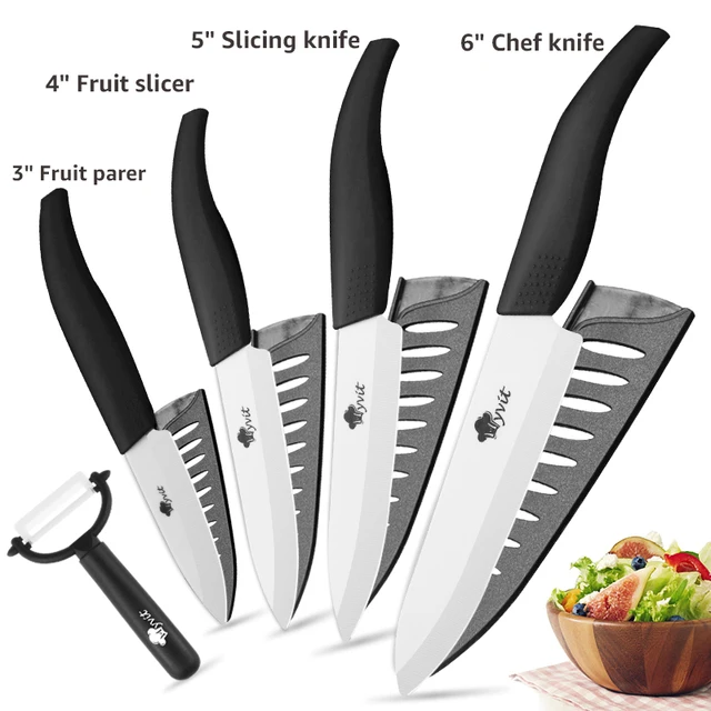 Ceramic Knives Set for Kitchen Unit 3 4 5 6 Inch Utility Fruit Slicing Peeler with Sheath Black Zirconia Blade Bread Chef Knife 18 Ceramic Knives Set for Kitchen Unit 3 4 5 6 Inch Utility Fruit Slicing Peeler with Sheath Black Zirconia Blade Bread Chef Knife - Image 18