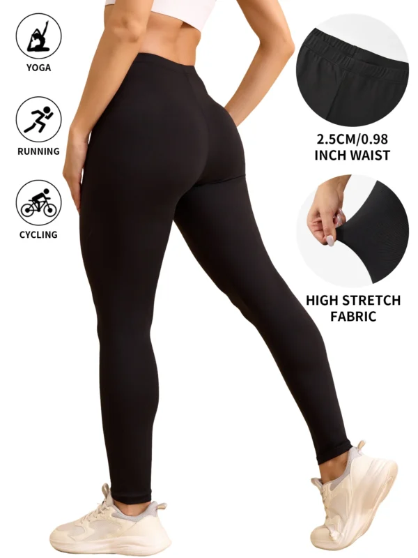 Women's Super Soft Leggings High Elasticity No See Through Workout Yoga Running Athletic Push Up Gym Long Fitness Leggings - Image 2