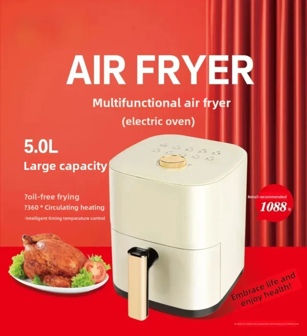 New Camel Air Fryer Large Capacity Smokeless Automatic Home Use Potato Chip Maker Electric Deep Fryer without Oil - Image 9