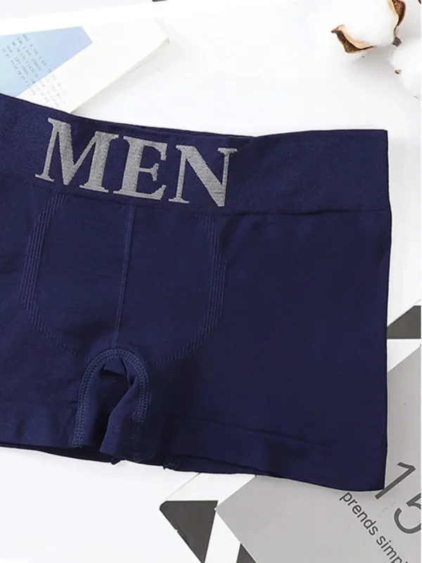 5 PCs Men's High Elastic Plain Color Comfortable Boxer Briefs Panties Breathable Pantyhose - Image 11