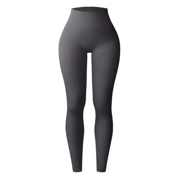 Women's seamless knitted thread yoga pants high waisted sports leggings hip lifting running training slimming and fashionable - Image 4