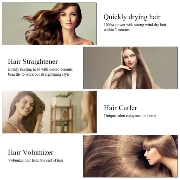 3 in 1 Hair Dryer Brush Dryer and Straightening Brush One Step Hot Air Brush Women's Hair Brush Professional Hair Straightener - Image 3