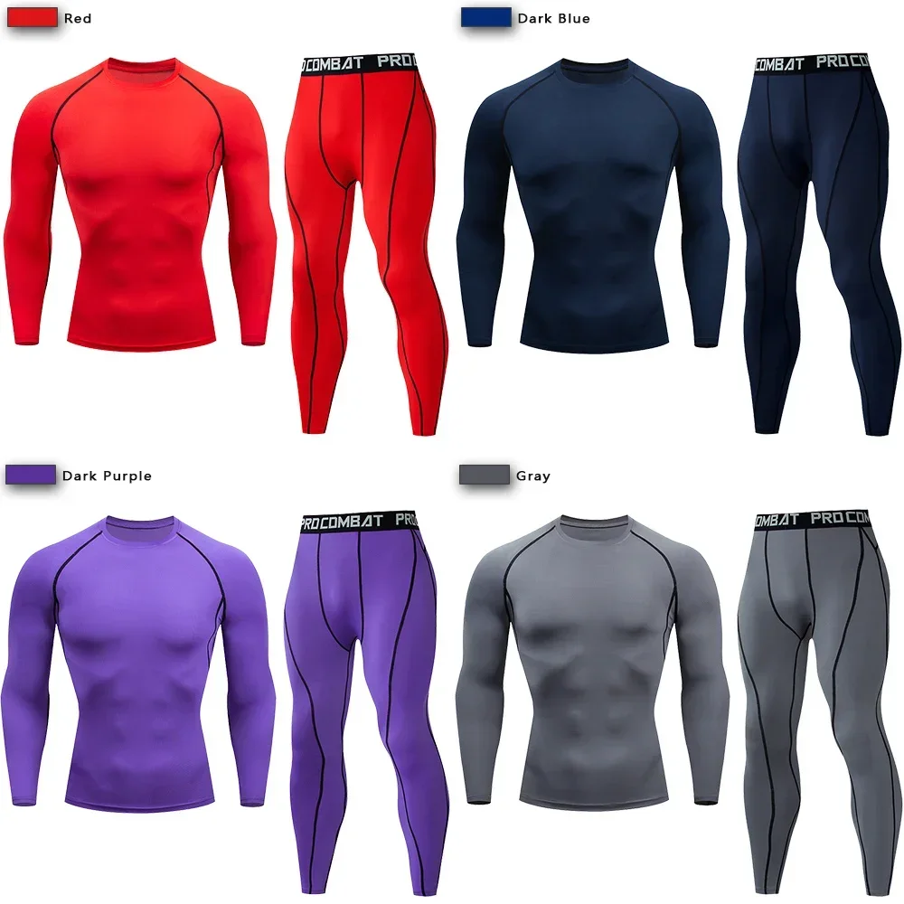 2pcs Men Compression Sportswear Suit Elastic Training Sports Yoga Sets Workout Jogging Fitness Clothing Tracksuit Pants Sporting 1 2pcs Men Compression Sportswear Suit Elastic Training Sports Yoga Sets Workout Jogging Fitness Clothing Tracksuit Pants Sporting
