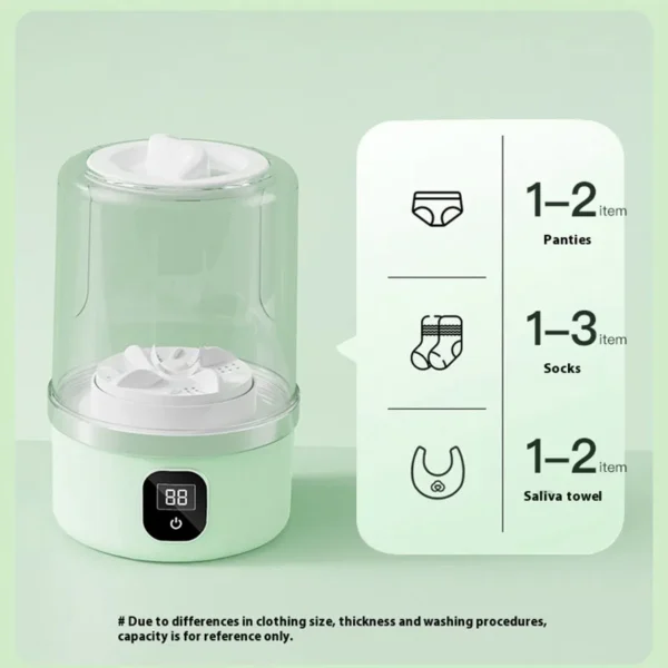 Wireless washing machine portable underwear cleaner 1L mini Socks Washing Machine Dehydratable Laundry Bucket home appliance - Image 2
