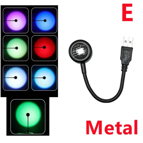 RnnTuu Led USB Sunset Lamp Projector Home Decor Night Light Portable Mood Light For Living Room Wall Photography Neon Lights - Image 13