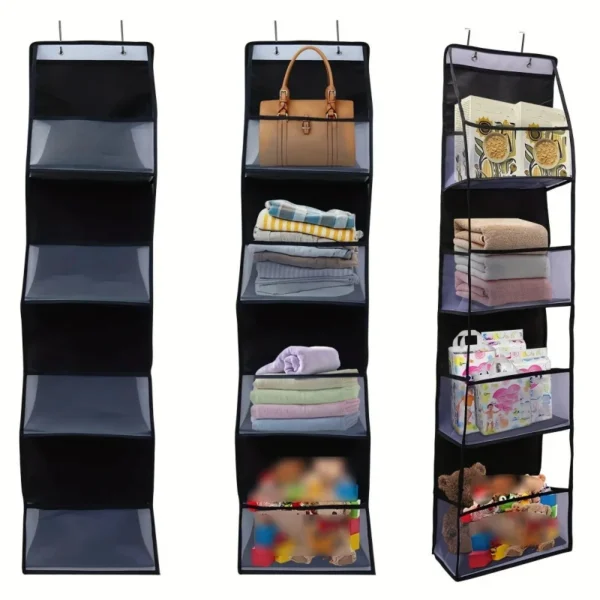 Fabric Door Back Storage Hanging Bag Layered   Household Wall-Mounted Visible Organizing - Image 2