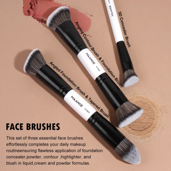 MAANGE 12pcs Makeup Brush Set Premium Synthetic Hair Includ Powder Foundation Concealer Eyeshadow Blending Brush Cosmetics Tools - Image 3