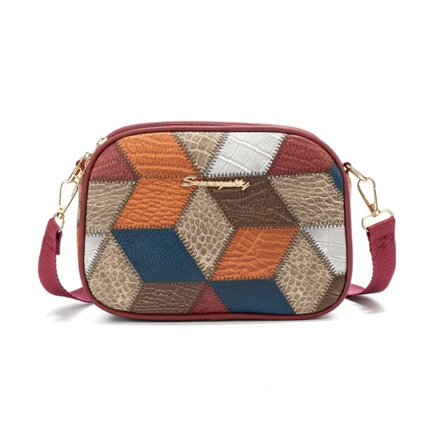 Three-Layer Leather Crossbody Shoulder and Clutch Bag Portable Triple PU Leather Slanting Shoulder Women's Zipper Crossbody Bags - Image 7