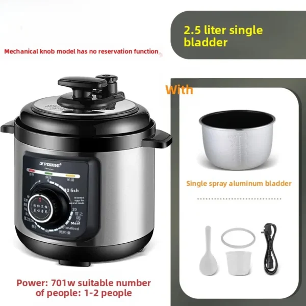 Smart Appointment Electric Pressure Cooker Home Use Mini Non-stick 3-4L Timed Multi-function Pressure Pot for Rice Cooking - Image 12