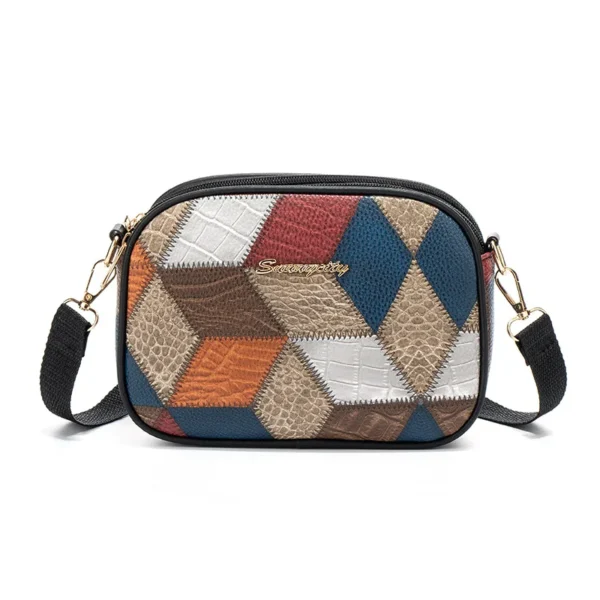 Three-Layer Leather Crossbody Shoulder and Clutch Bag Portable Triple PU Leather Slanting Shoulder Women's Zipper Crossbody Bags - Image 9
