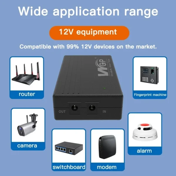 Portable Mini 7800mAh UPS DC Battery Backup for 12V Devices, Ideal for Router, Modem, and WiFi, 2A Output, Compact Design, - Image 4