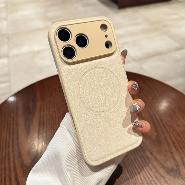 For Iphone17promax Magnetic Case Leather Pattern Matte Phone Case for IPhone 17 16 14 15 13 12 Pro Max Plus 11 for Magsafe Cover - Image 12