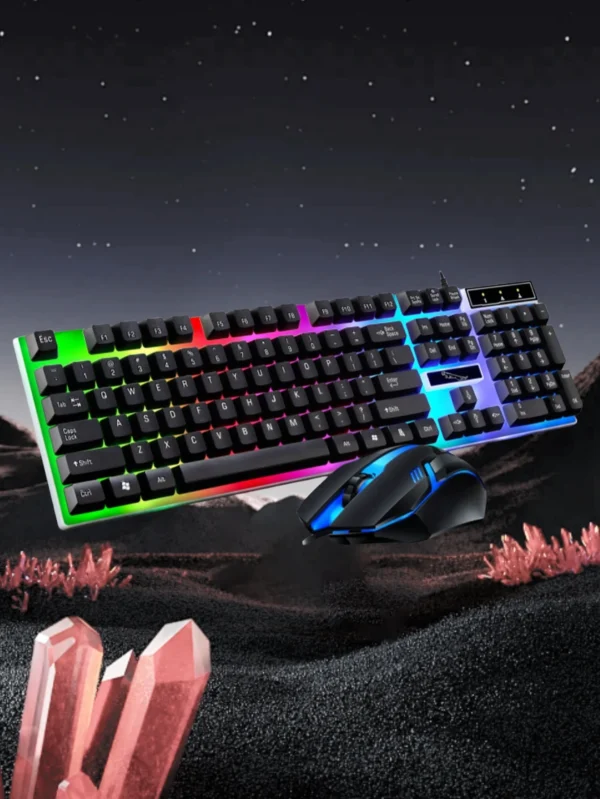 Glow Mechanical Feel Wired Keyboard and Mouse Set, ergonomic design, suitable for both gaming and office use - Image 2