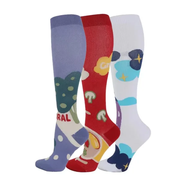 58 Styles 3 Pairs/Pack Compression Socks Knee High 30MmHg  Women Men Sports Socks Edema Diabetes Varicose Veins Running Socks - Image 12