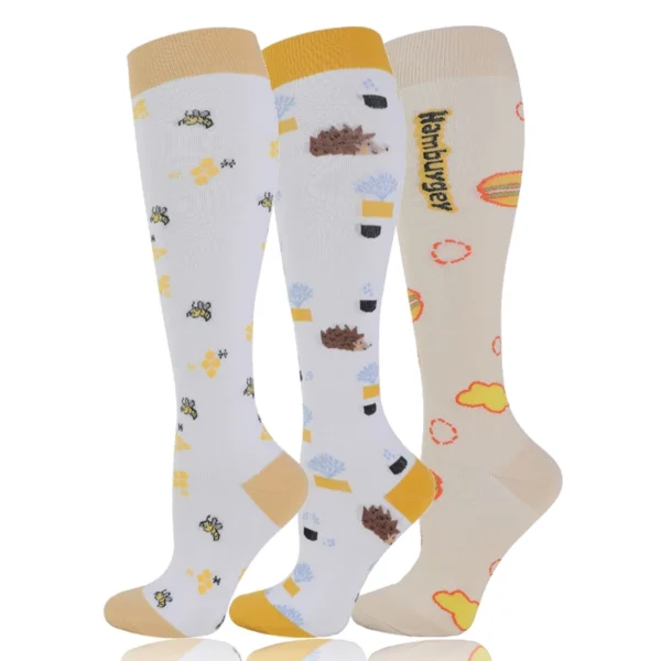 58 Styles 3 Pairs/Pack Compression Socks Knee High 30MmHg  Women Men Sports Socks Edema Diabetes Varicose Veins Running Socks - Image 27