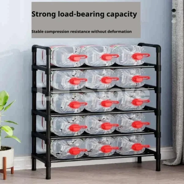 8 Tier Household Metal Shoe Rack Furniture Elevated Shoe-Shelf Multi-Functional Black Storage Racks Space Saving For Living Room - Image 3