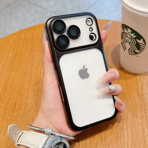 17 ProMax Electroplating Large Window Matte Case For iPhone 17Pro 17 Air Max Ultra Thin Transparent PC Hard Cover with Lens Film - Image 8