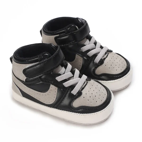 0-18M New Baby Shoes With High top Sports PU Leather Multi-color Soft Cloth Sole First Walker Casual Sports Shoes Suitable For - Image 7