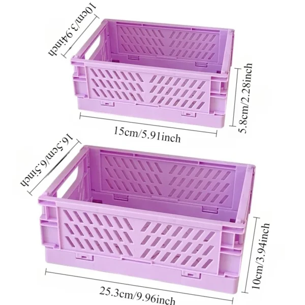 Foldable Storage Box with Handles Collapsible Crate for Toys, Cosmetics & Desk Organization - Image 6