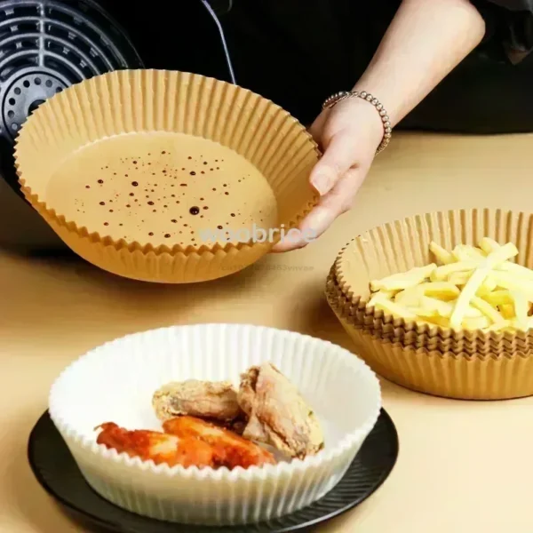 20cm Air Fryer Paper Liner Pastry Accessories Airfryer Cooking Baking Paper Tool Aerogrill Parchment Oven Disposable Dishes - Image 2
